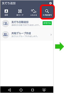 ID/電話番号のボタンを押す